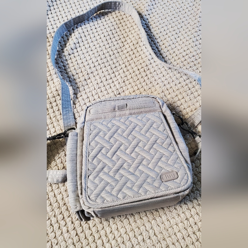 Gray Quilted Crossbody Bag